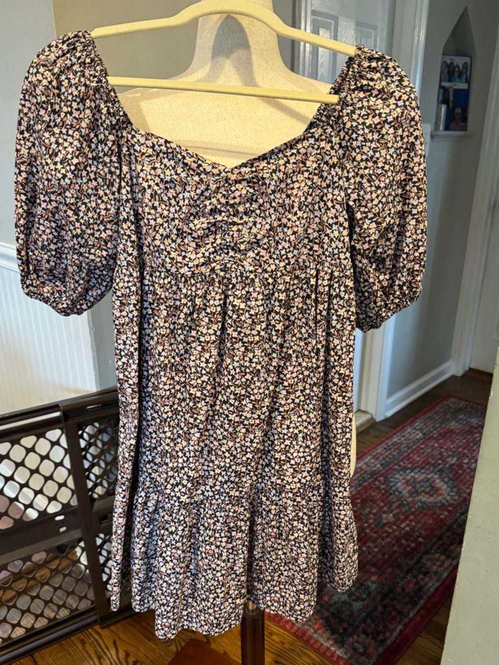 Billabong Black, Pink & Cream Floral Mini Dress